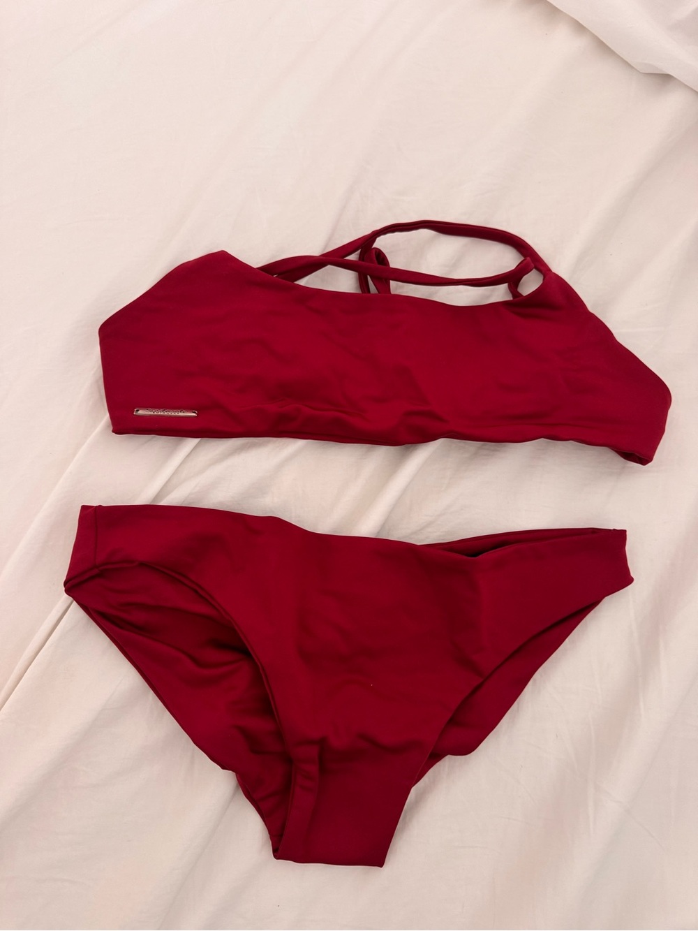 Red Strappy Bikini Set - Women Swim